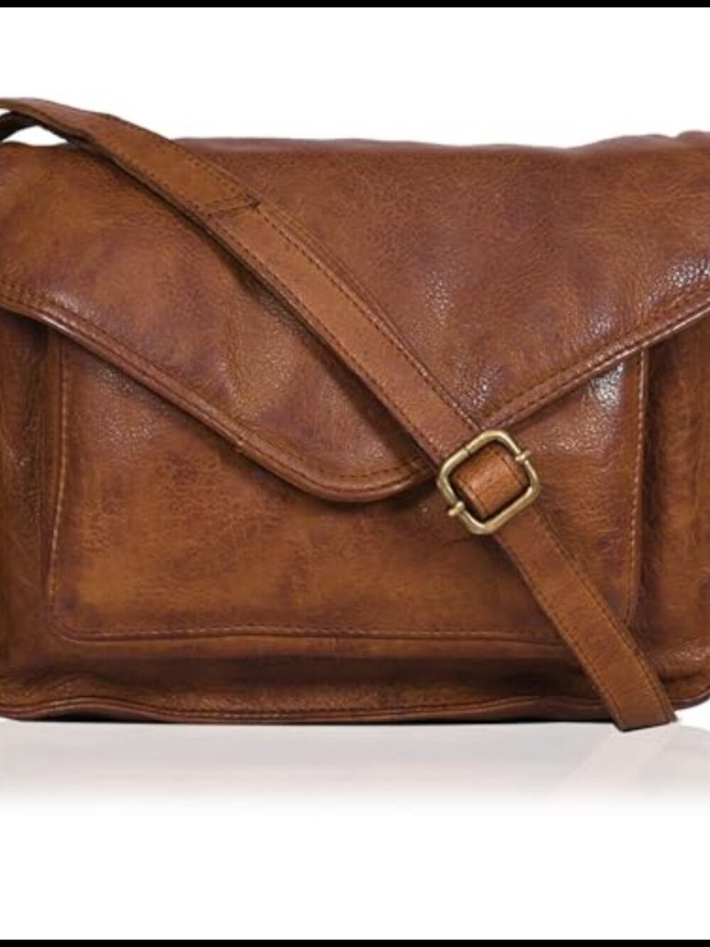 Genuine Leather Crossbody Purse Satchel Shoulder Bag with Adjustable Strap
